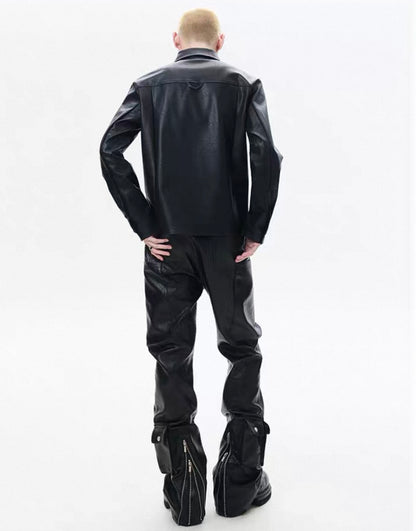 FRKM SCD PU Leather Gimmick Pants