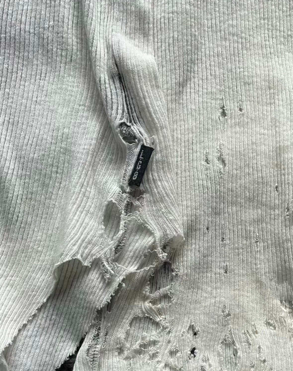 Distressed Cross Patch Long Sleeve T-Shirt