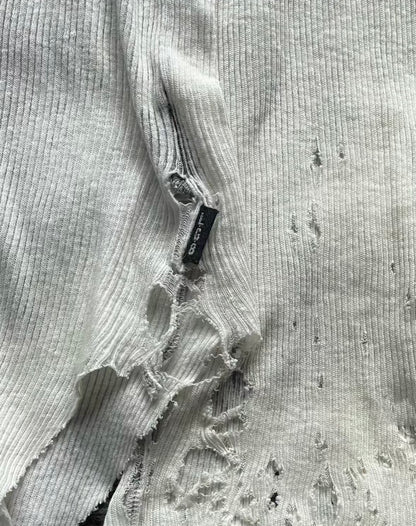 Distressed Cross Patch Long Sleeve T-Shirt