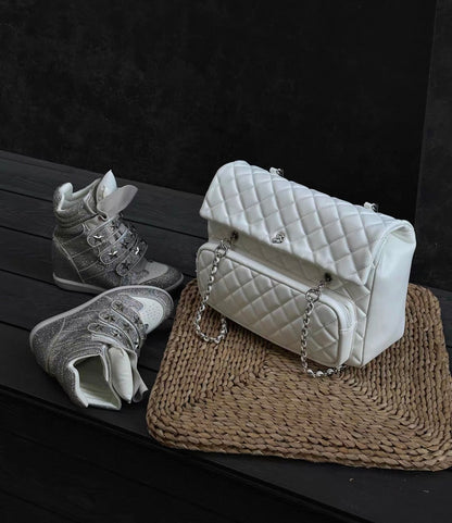 Rhinestone Platform Sneakers