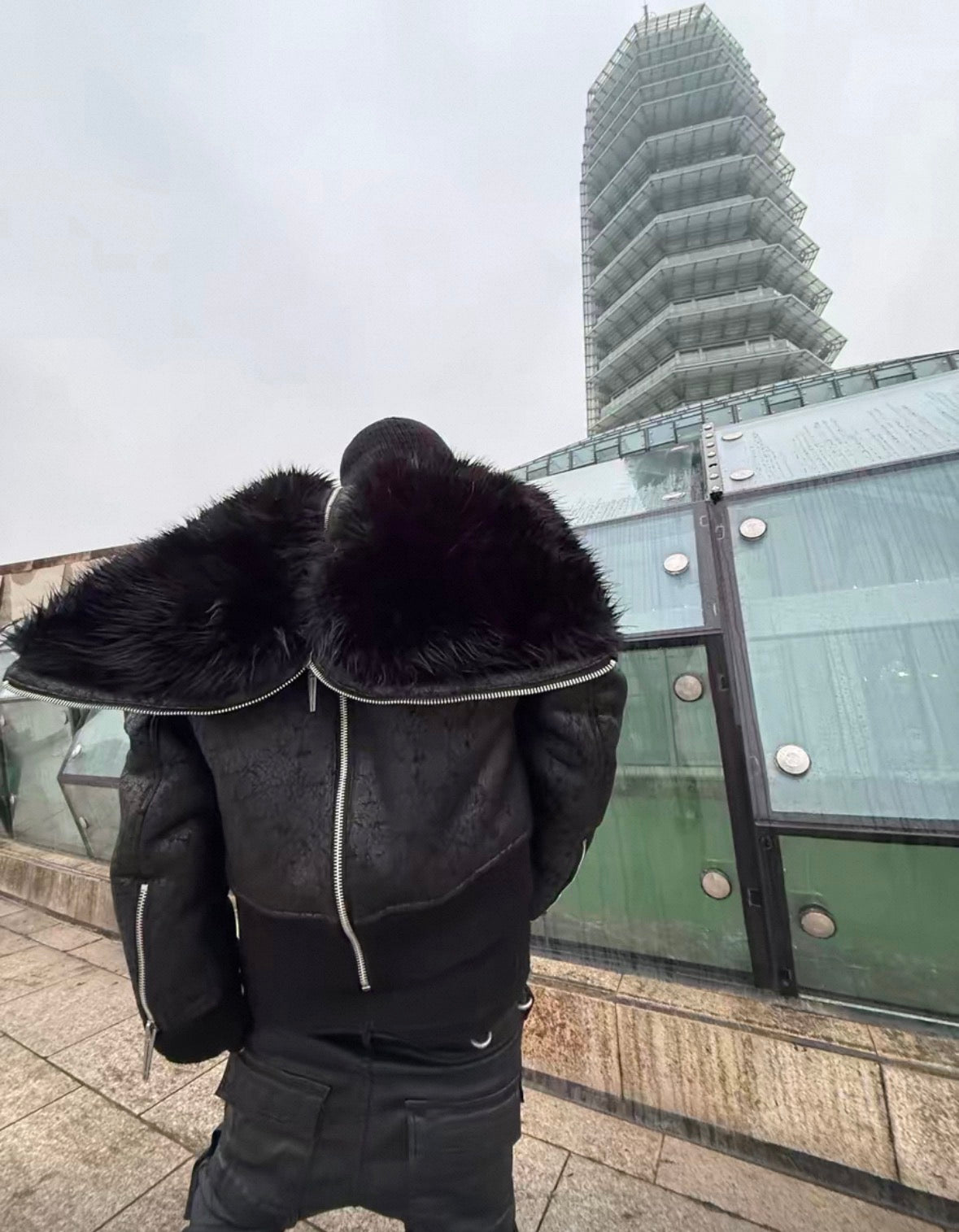 REBEL WAVE PU Leather Far Jacket