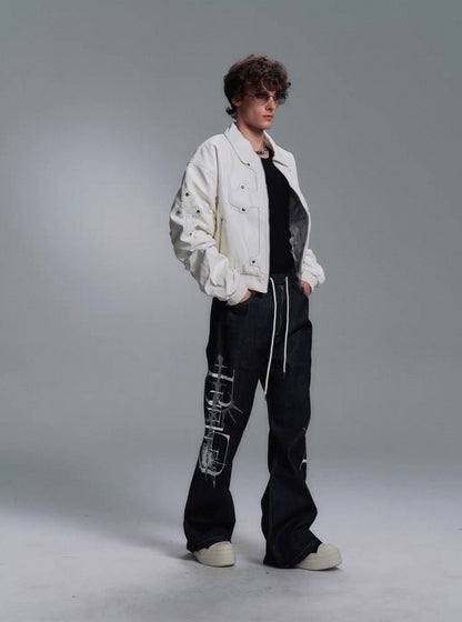 PAIKI PU Leather Bomber Jacket