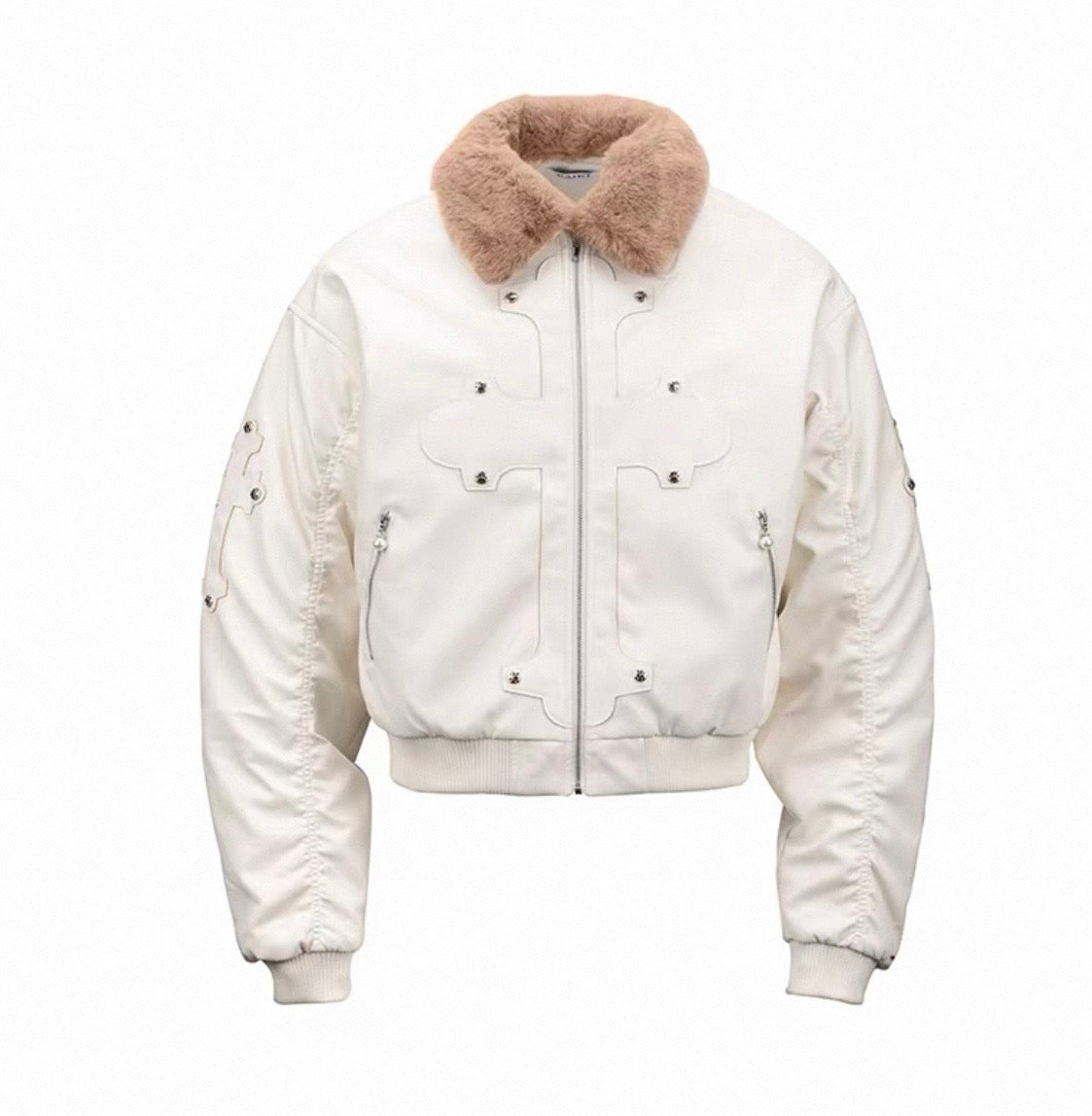 PAIKI PU Leather Bomber Jacket