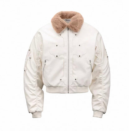 PAIKI PU Leather Bomber Jacket