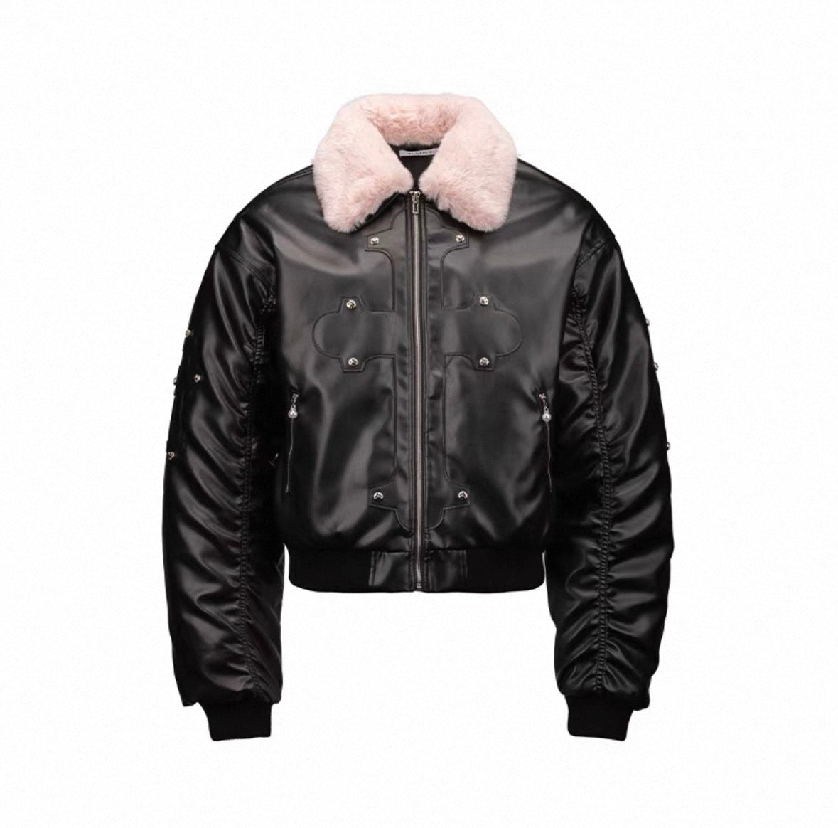 PAIKI PU Leather Bomber Jacket