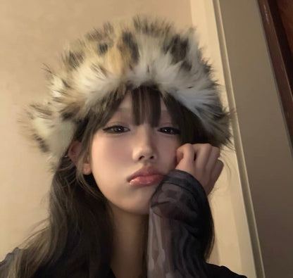 99CLUB Leopard flight cap