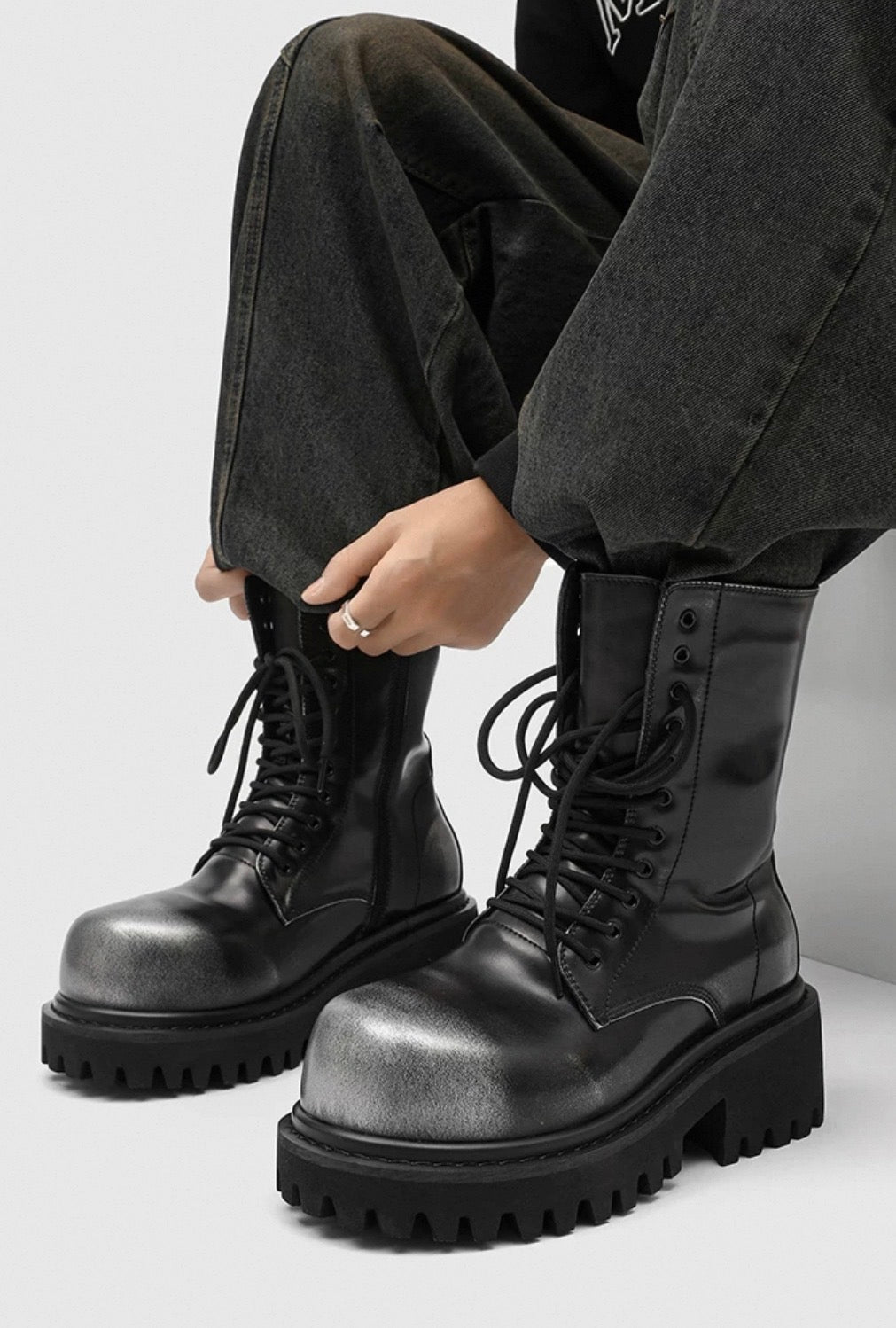 SELFISH PU Lether Platform Boots