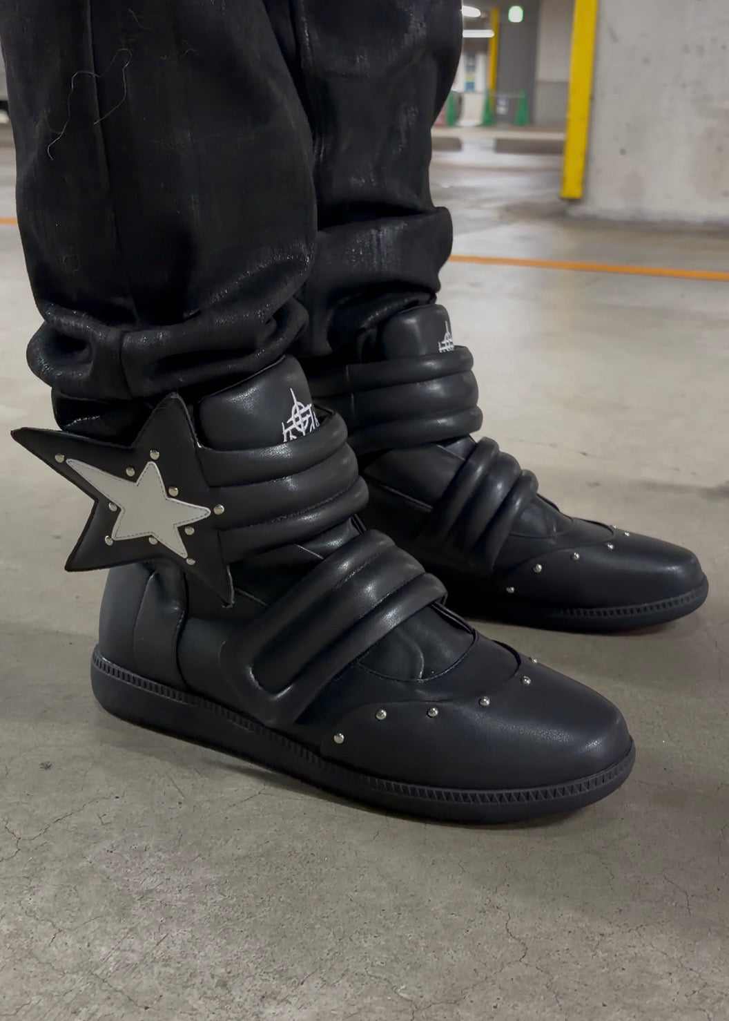 Studded Leather Platform Sneakers