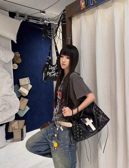 REBELWAVE PU Lether Cross Bag