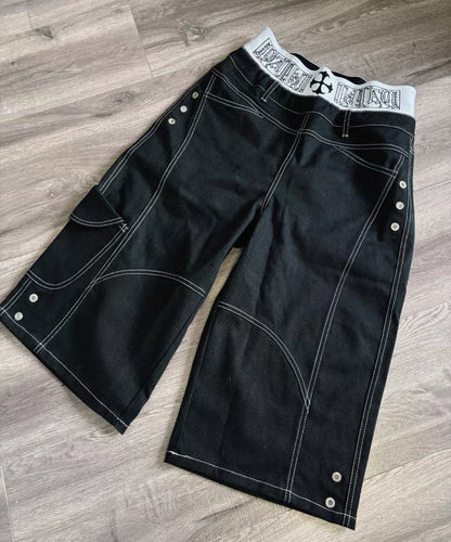 PAIKI Double Waist Half Pants