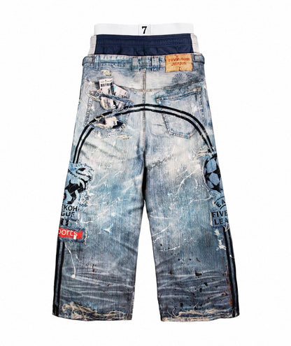 FIVEKOH Double Waist Denim Pants