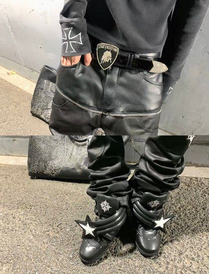 Studded Leather Platform Sneakers