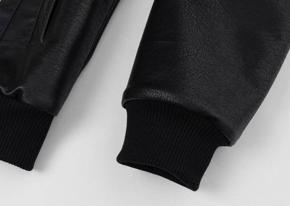 SGWCULT PU Leather Bomber Jacket