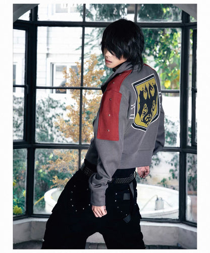 Star Knight Stand Collar Fleece Zip-Up Sweatshirt Jacket