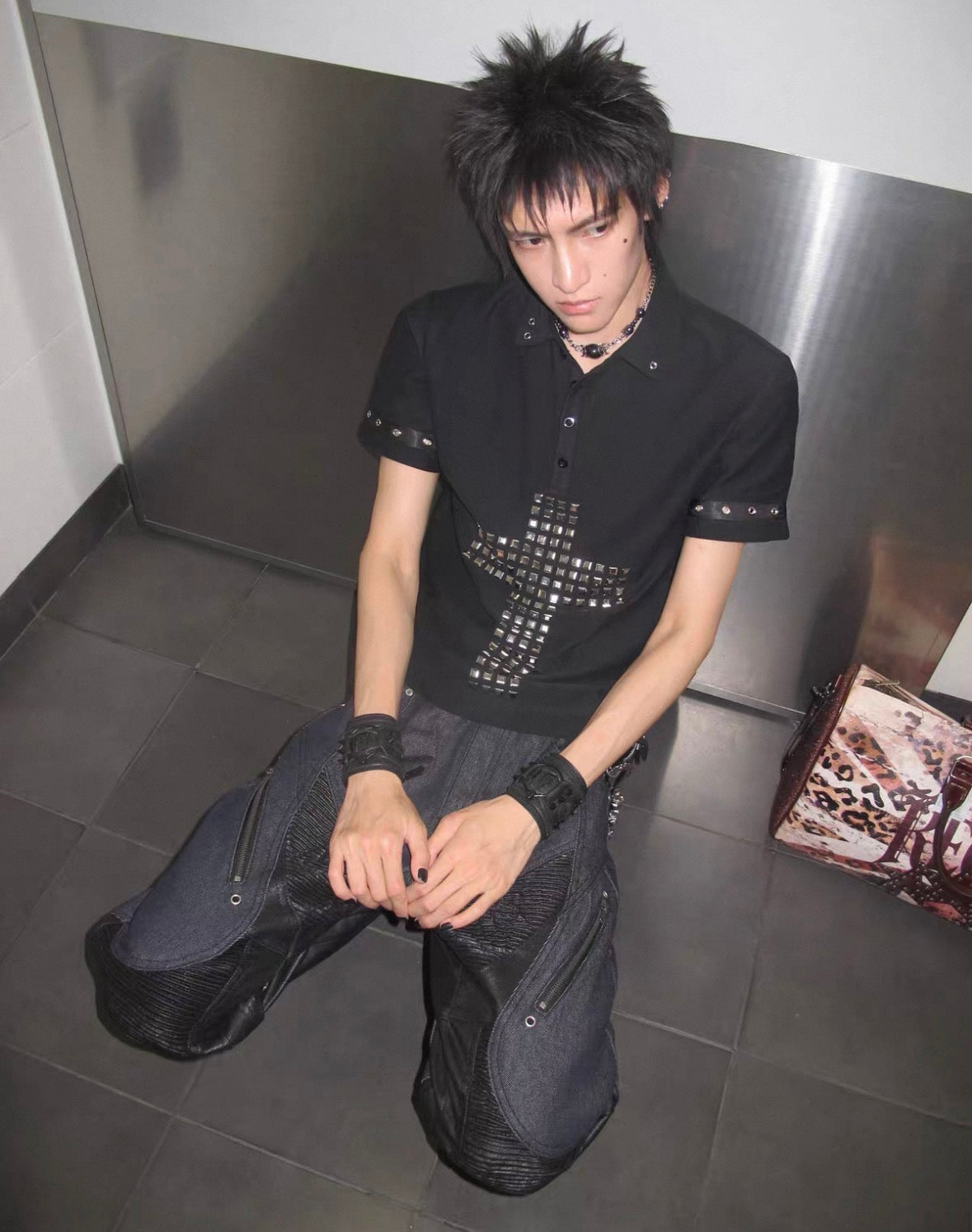 Studs Cross Polo Shirt