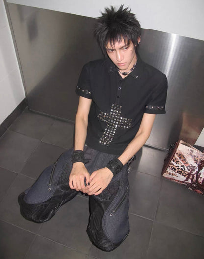 Studs Cross Polo Shirt