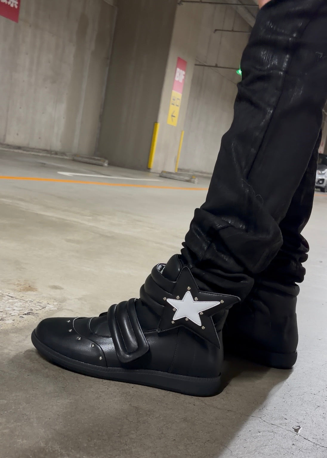 Studded Leather Platform Sneakers