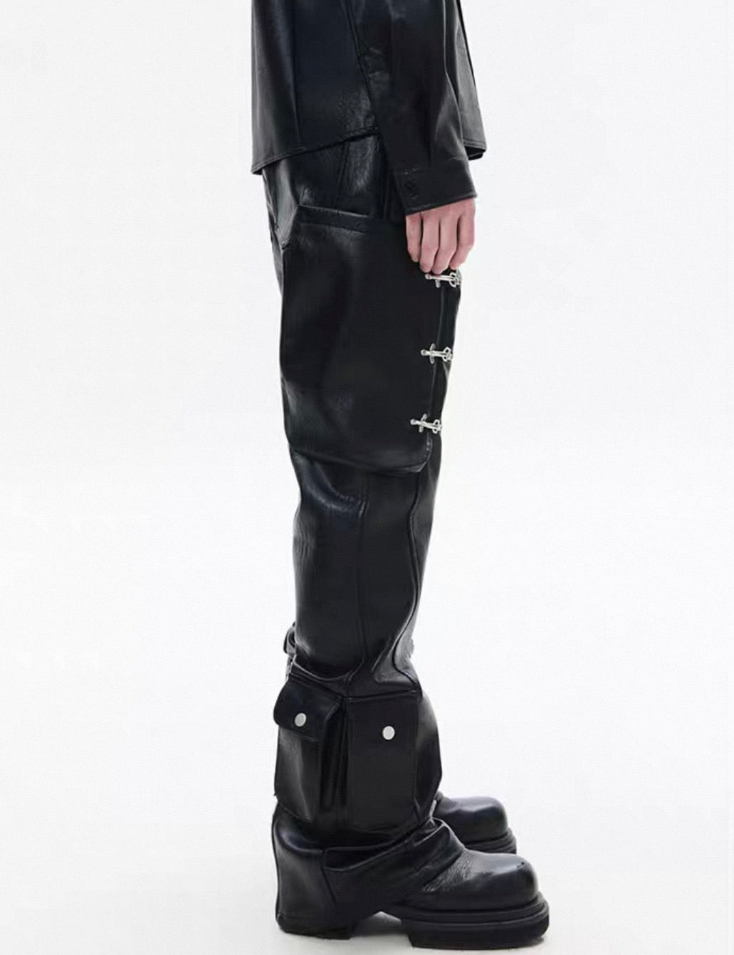 FRKM SCD PU Leather Gimmick Pants