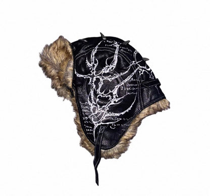 CAROL'S HERE PU Lether Flight Cap