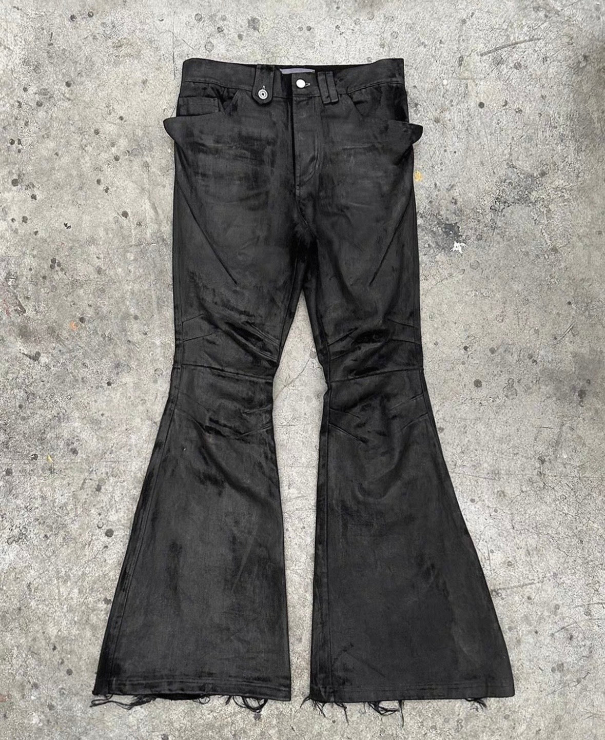 BLACK K Patch Work Flare Pants