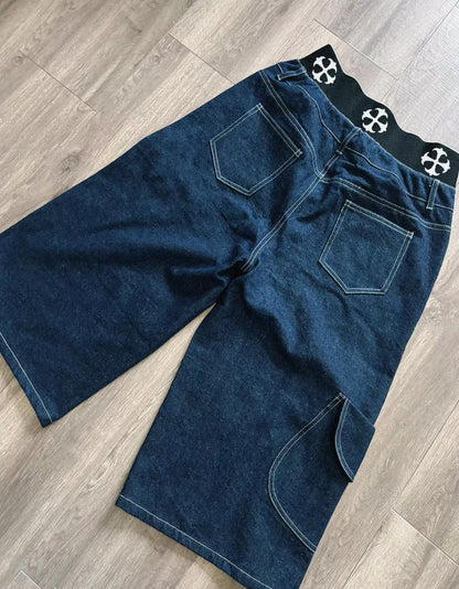 PAIKI Double Waist Half Pants