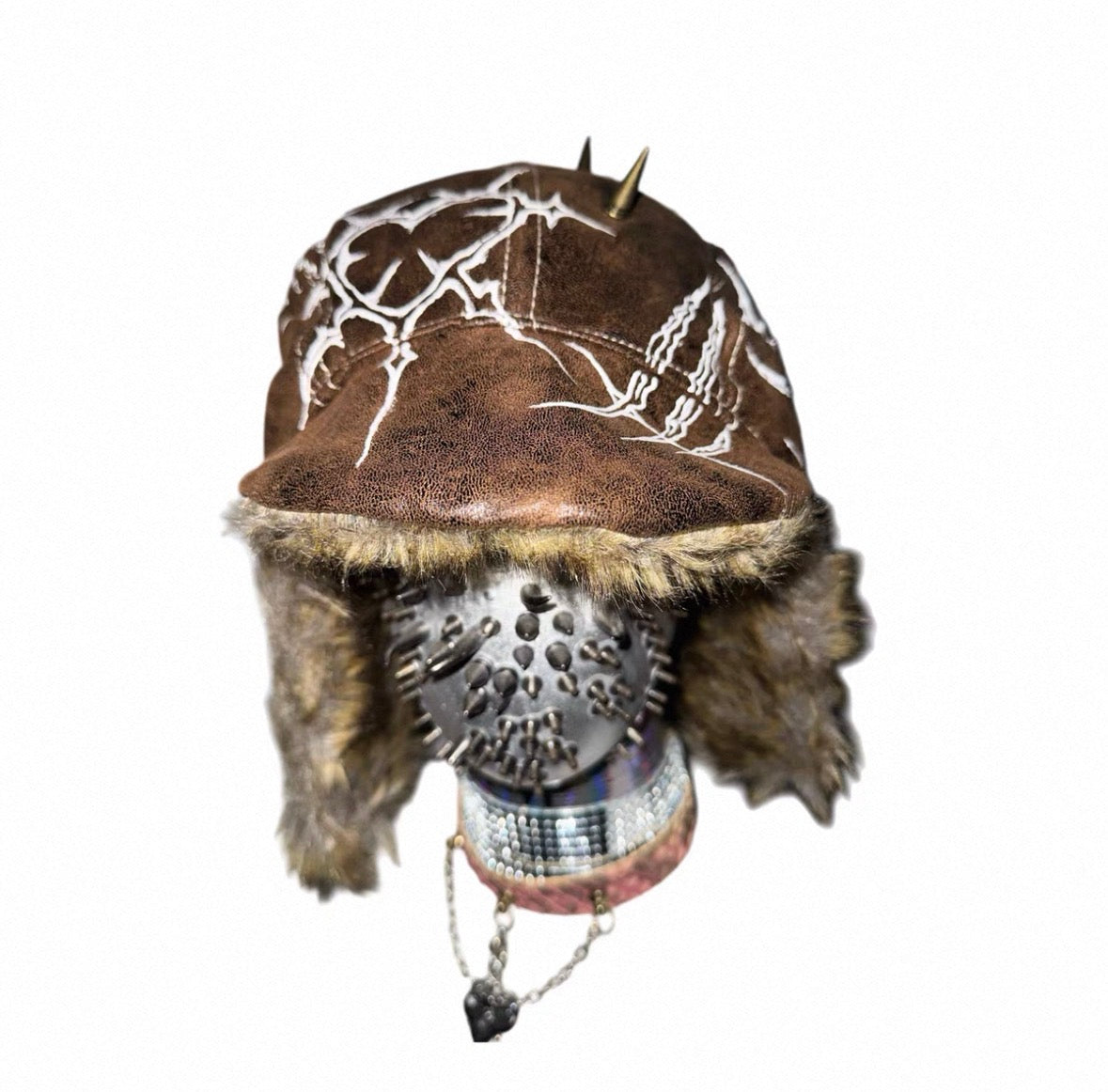 CAROL'S HERE PU Lether Flight Cap