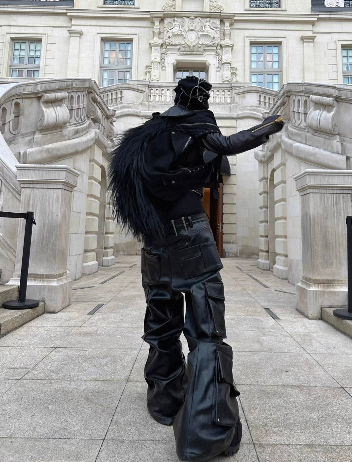 REBELWAVE  3D PU Leather Pants