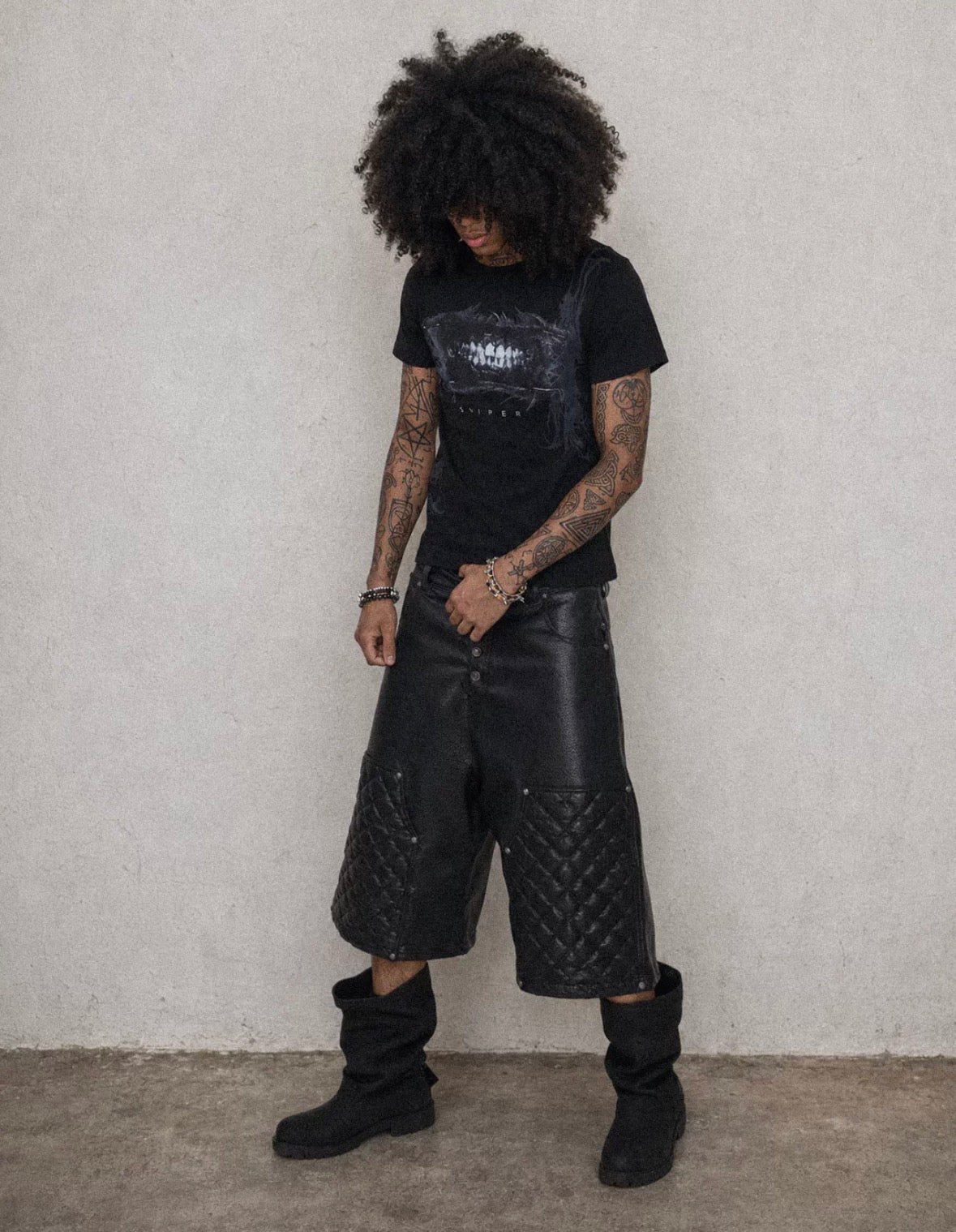 Vintage Diamond Quilted Cropped PU Leather Pants