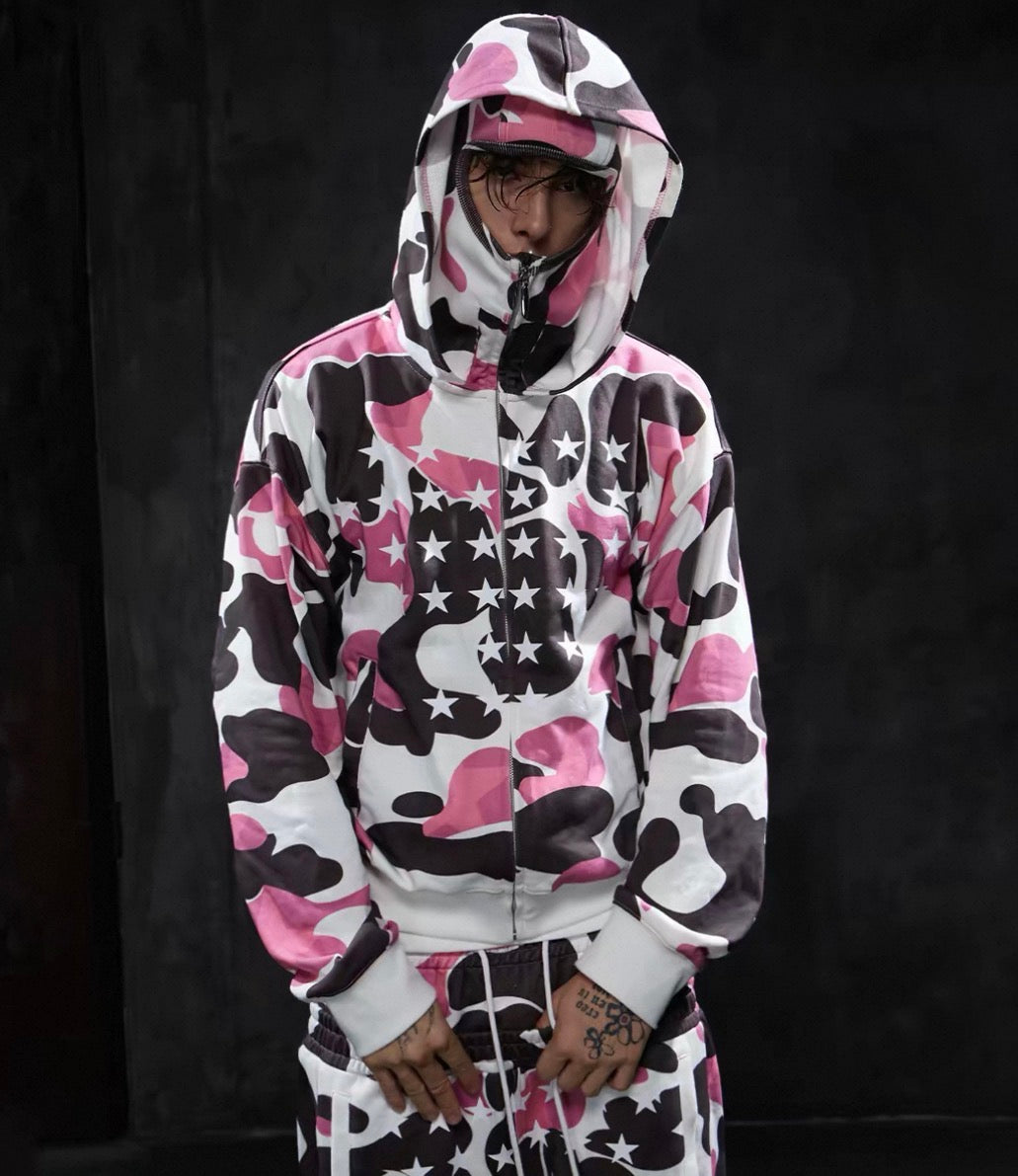 DND4DES Star Camo Hooded Zip-Up Jacket