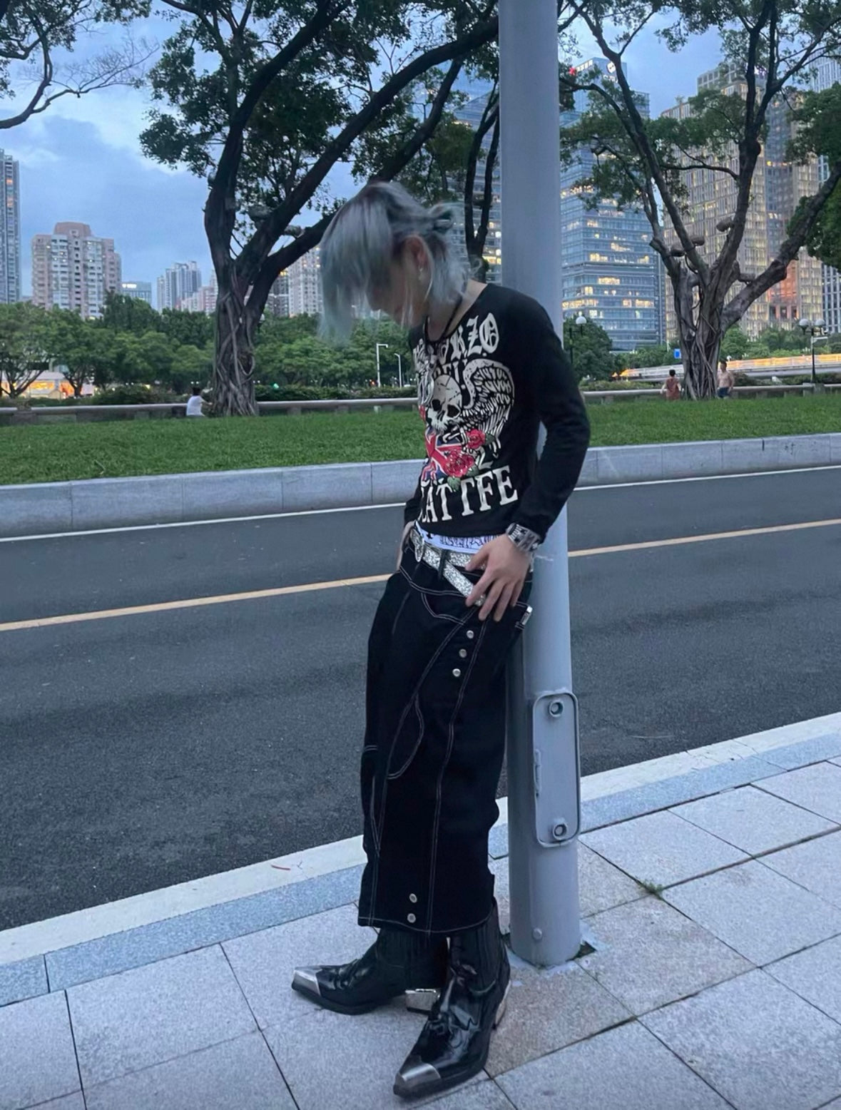 PAIKI Double Waist Half Pants