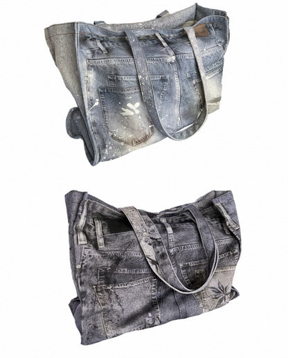 WANNA LAB Denim Print  Bag