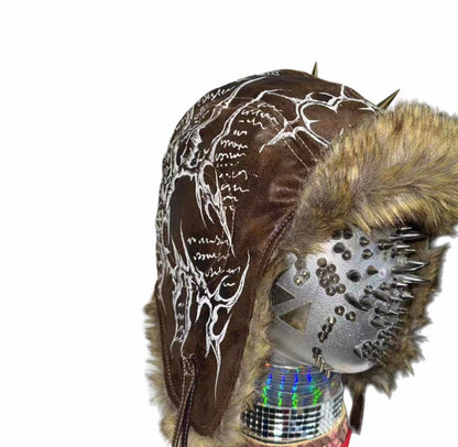 CAROL'S HERE PU Lether Flight Cap