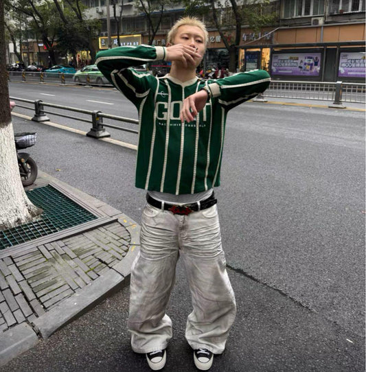 JCAESAR Distressed White Wide-Leg Denim