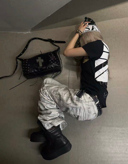 REBELWAVE PU Lether Cross Bag