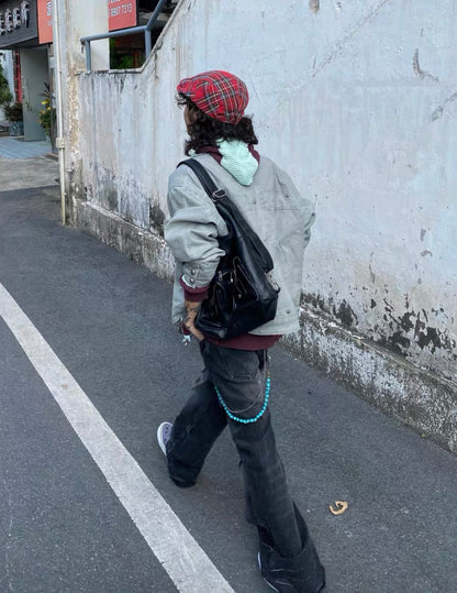 NO E MOSEN Washed Black Baggy Jeans