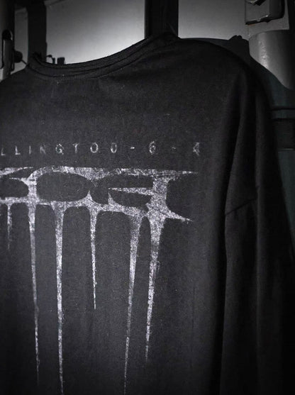 LOSECONTROLEDGE Layered Henley Long Sleeve Tee
