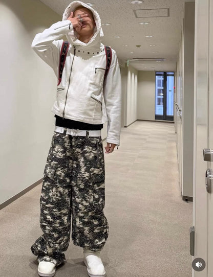 18K Rhinestone Camouflage Cargo Pants