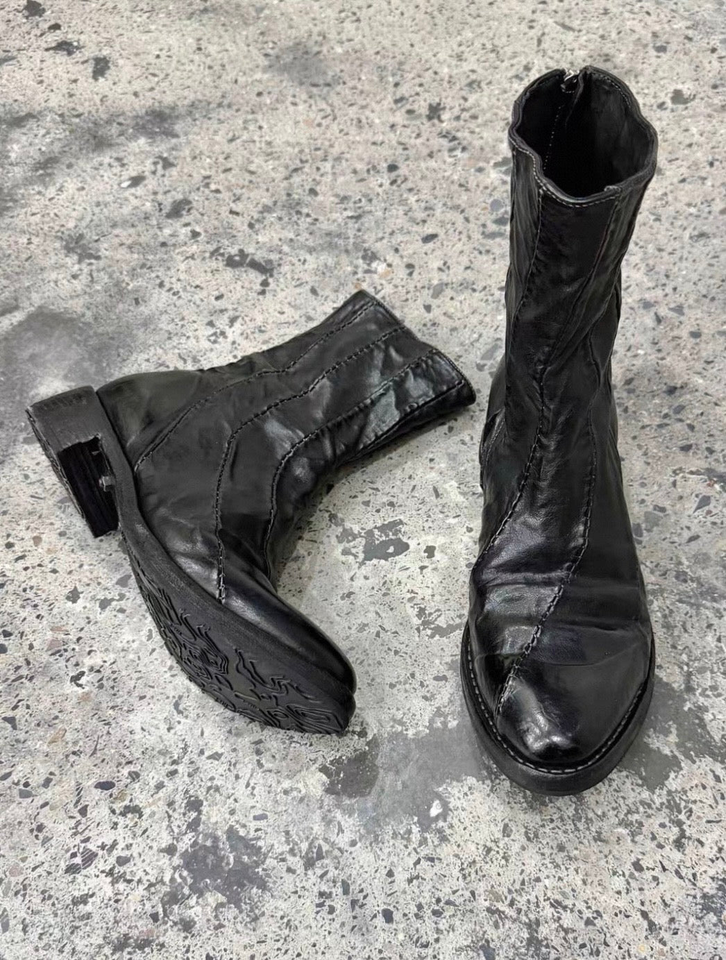 Vintage Leather Engineer Boots