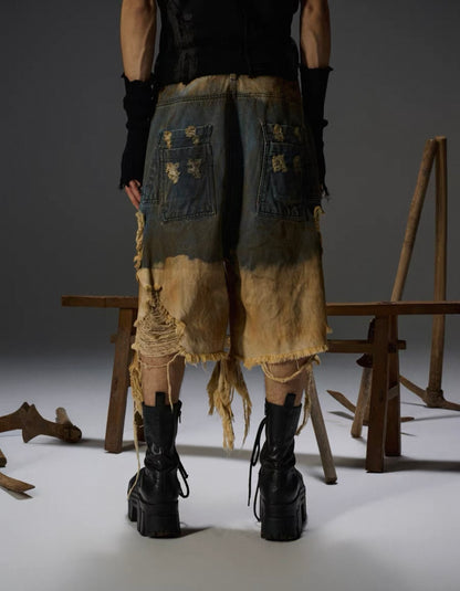 FLYERRER Clash denim Half pants