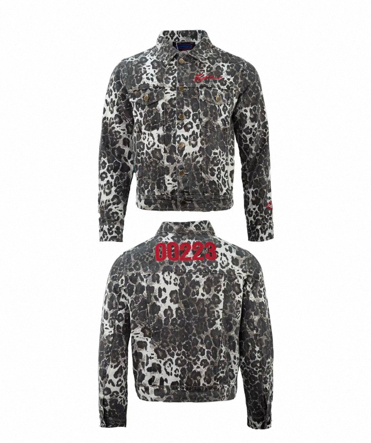 TGFCLUB Leopard Denim Jacket