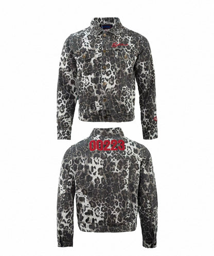 TGFCLUB Leopard Denim Jacket