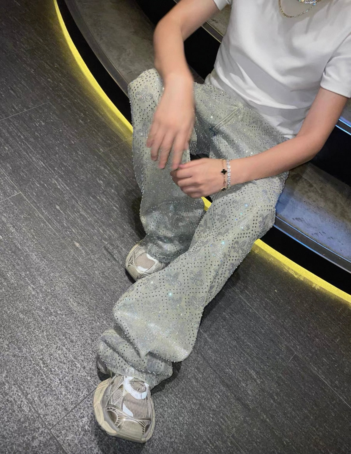SICK IT RAIN Line Stone Blue Denim Jeans