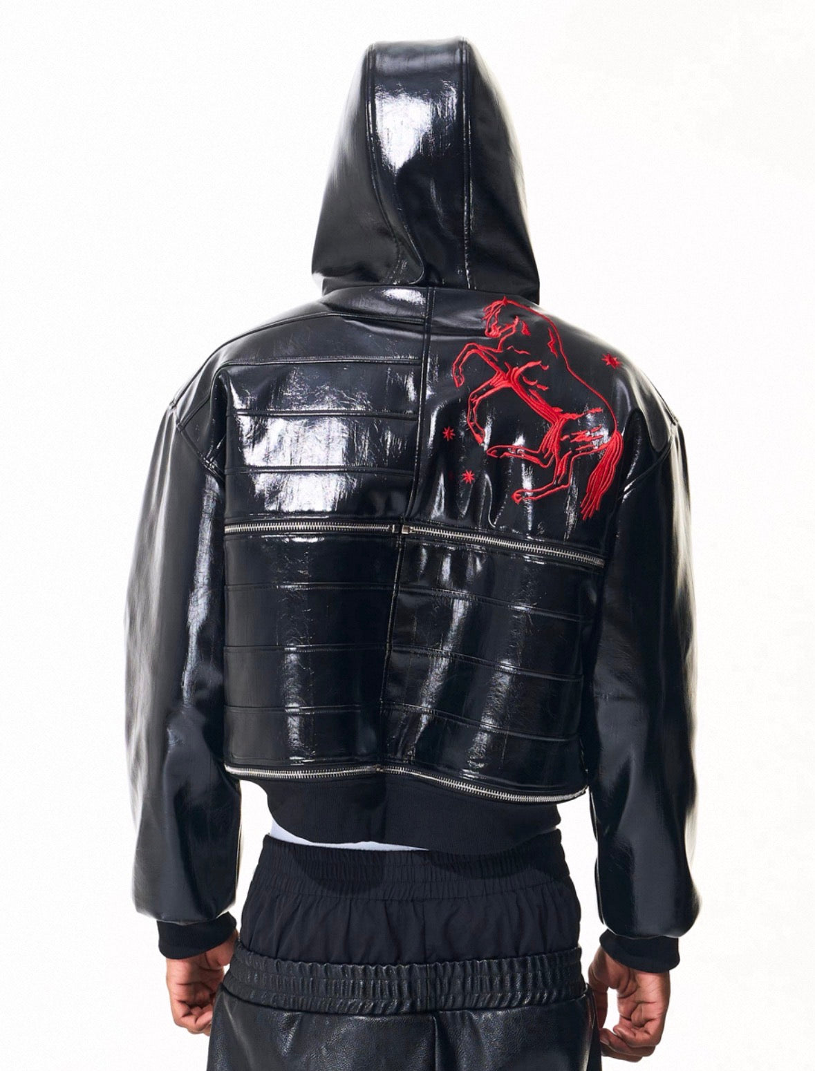 FOURTH3EX PU Leather Short Jacket