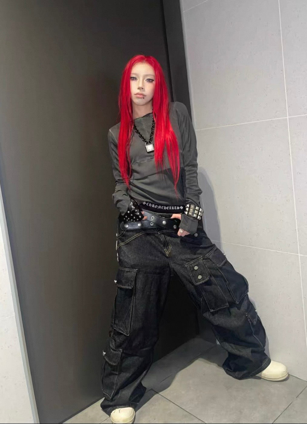 ATANOTHINGNESS High Waist Long Cut and Sewn