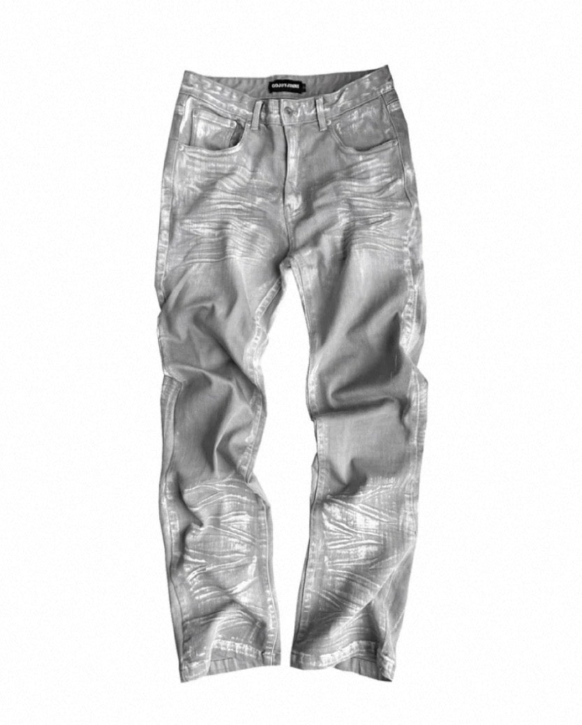 GOJOYJINNI White&Gray mix color pants