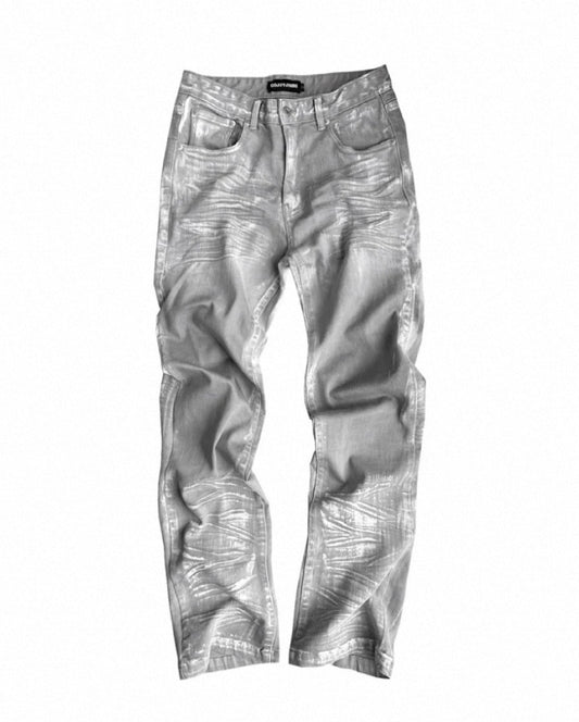 GOJOYJINNI White&Gray mix color pants