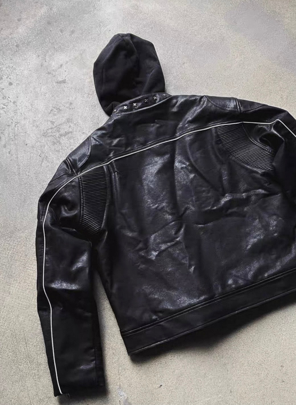 TH4SWE Hoodie PU Lether Jacket