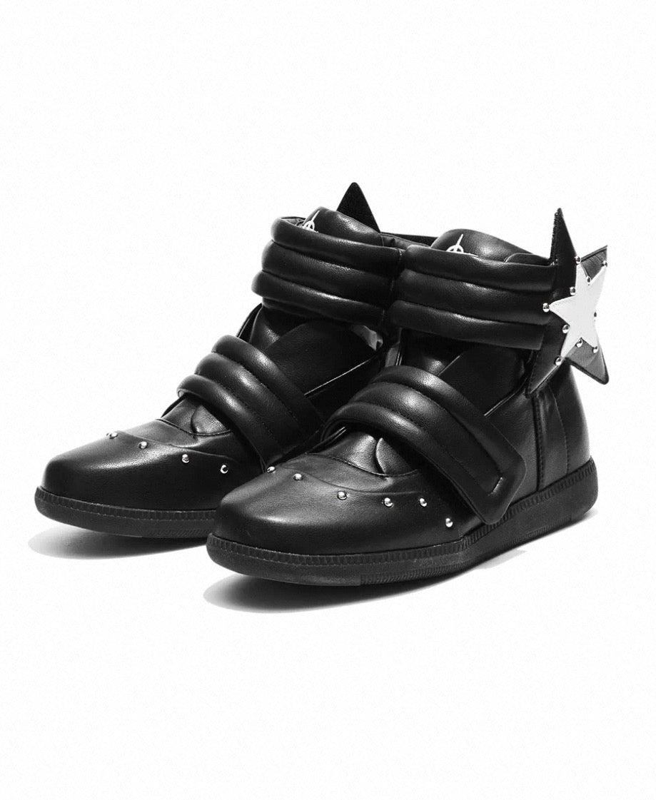 Studded Leather Platform Sneakers
