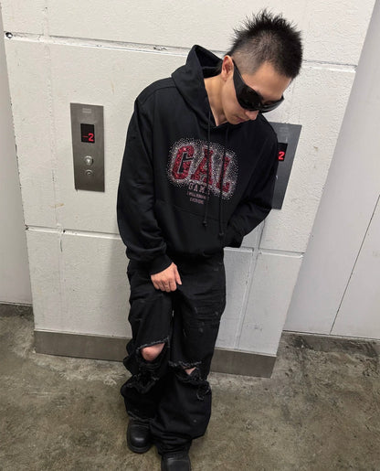 Rhinestone Sequin Graphic Heavyweight Hoodie