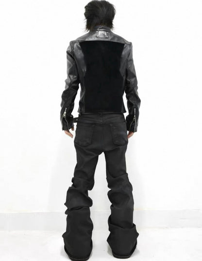 UCAN'TBELIKEME PU leather Far Jacket
